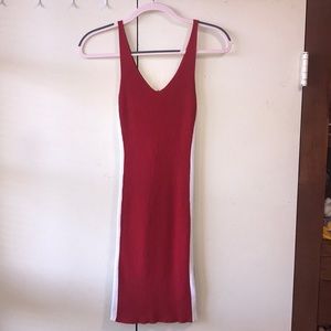 red midi bodycon dress